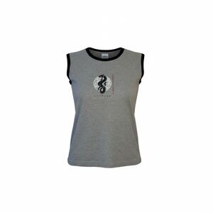 90sHard Rock Cafe Beijing Juniors Tank Shirt Gray Ringer Top Dragon Print Crop